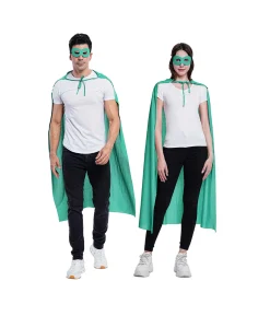 Green Adults Cape & Mask Set