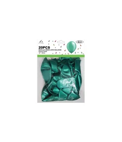 Green Metallic Latex Balloons 12inch 20pk