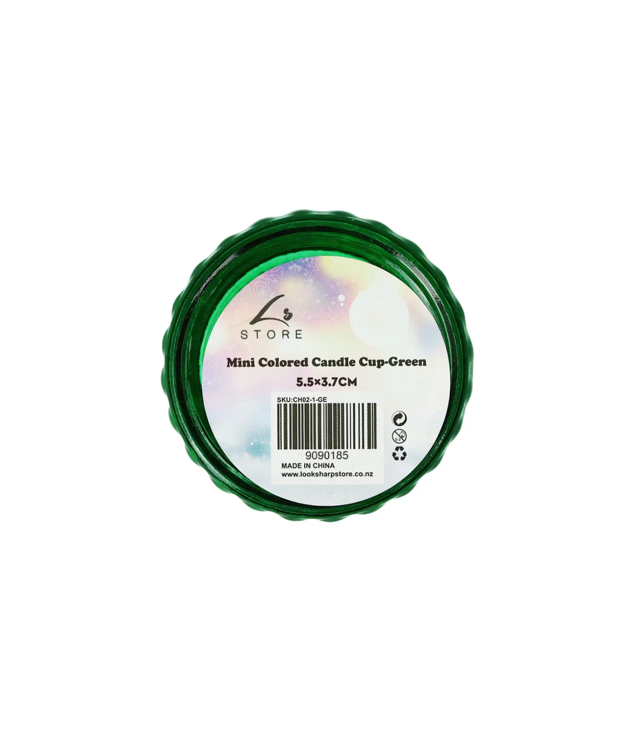 Green Mini Colored Glass Candle Cup 5.5 x 3.7cm 1pc