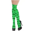 Green Party Stocking with Black Polka Dots
