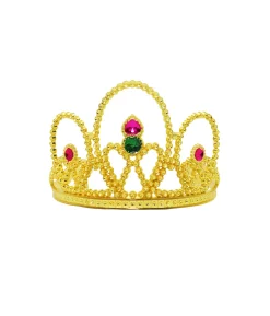 Green & Pink Gem Gold Tiara Crown