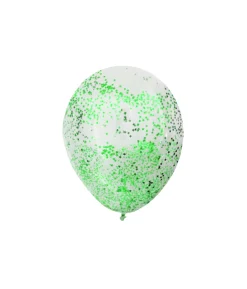 Green Star Confetti Balloon 12inch 6pk