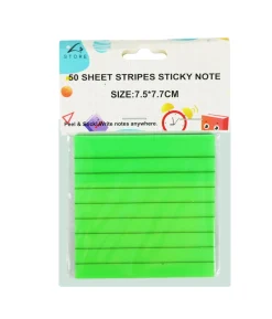 Green Stripes Sticky Notes 50 sheets 7.5 x 7.5cm