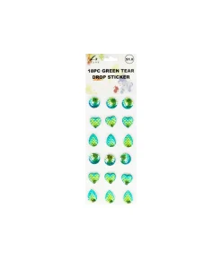 Green Tear Drop Sticker 18pc
