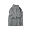 Grey Polyester Beanie & Fingerless Glove Set