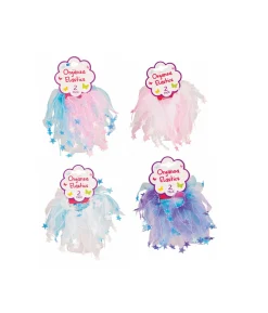 Hair Elastic With Organza Assorted 2pk