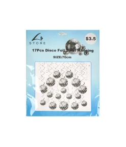 Hanging Disco Foil Swirls 17pc