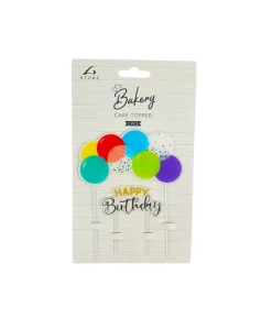 Happy Birthday Balloon Cake Topper 2pcs 15x12cm