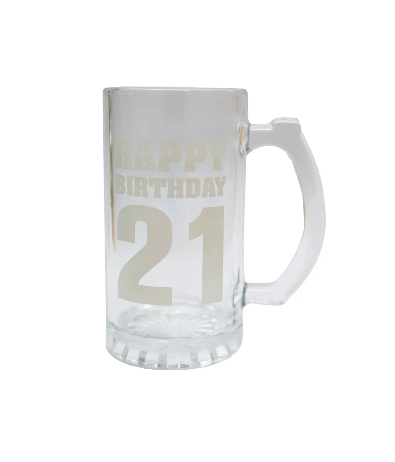 Happy Birthday 21 Beer Glass Mug
