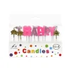 Happy Birthday Candles With Gold Crown Set