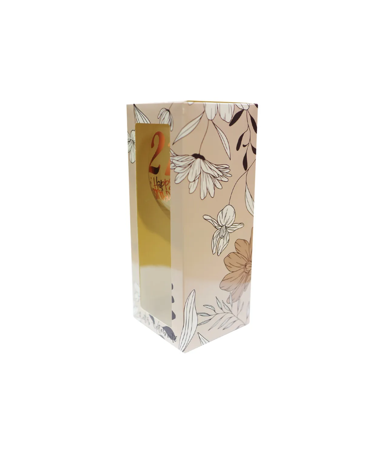 21 Happy Birthday Clear Stem Wine Glass