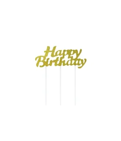 Happy Birthday Gold Cake Topper