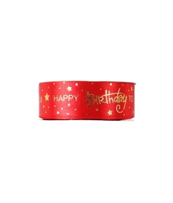 Happy Birthday Ribbon 2.5cm x 22.8m