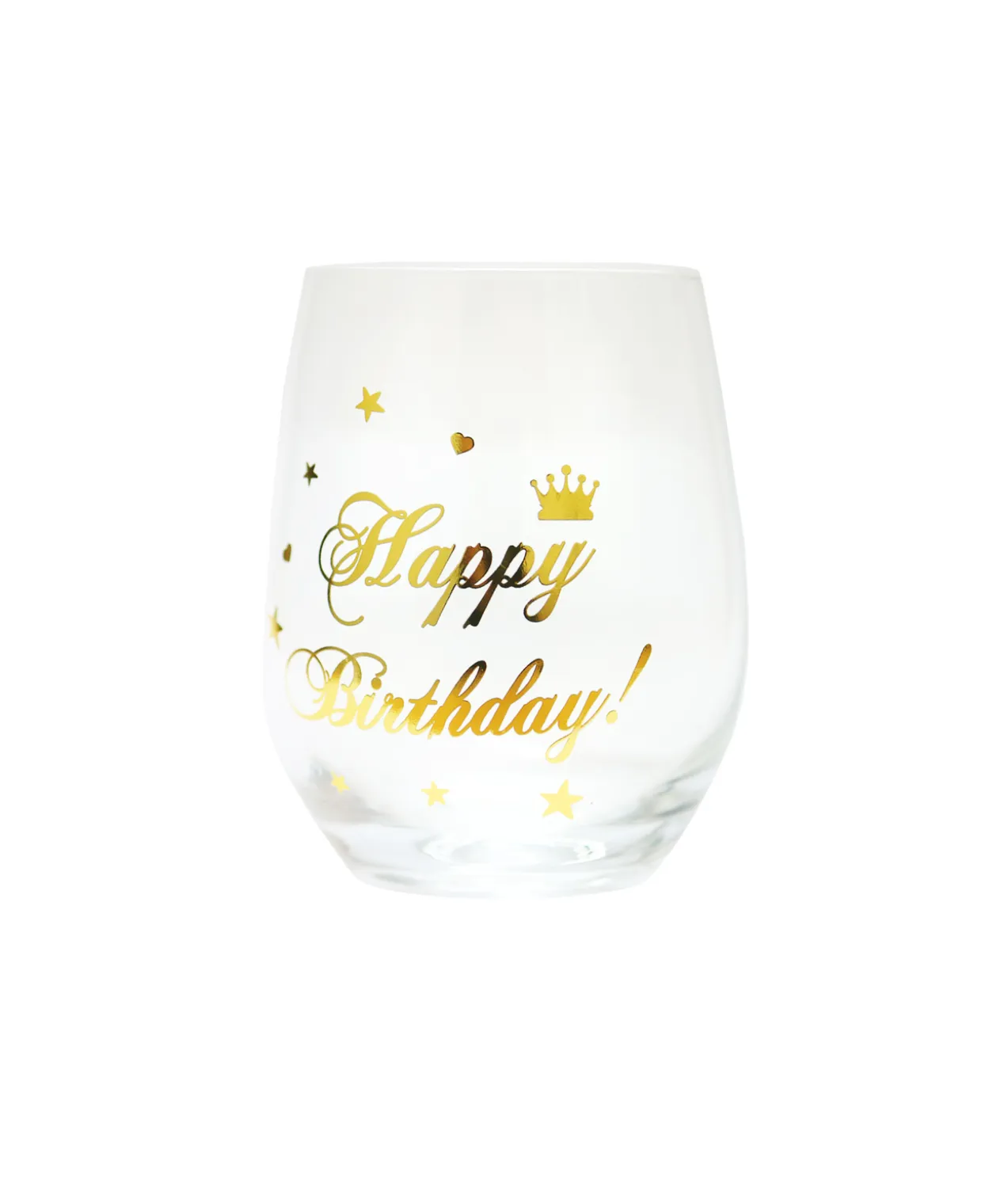 Happy Birthday Stemless Wine Glass