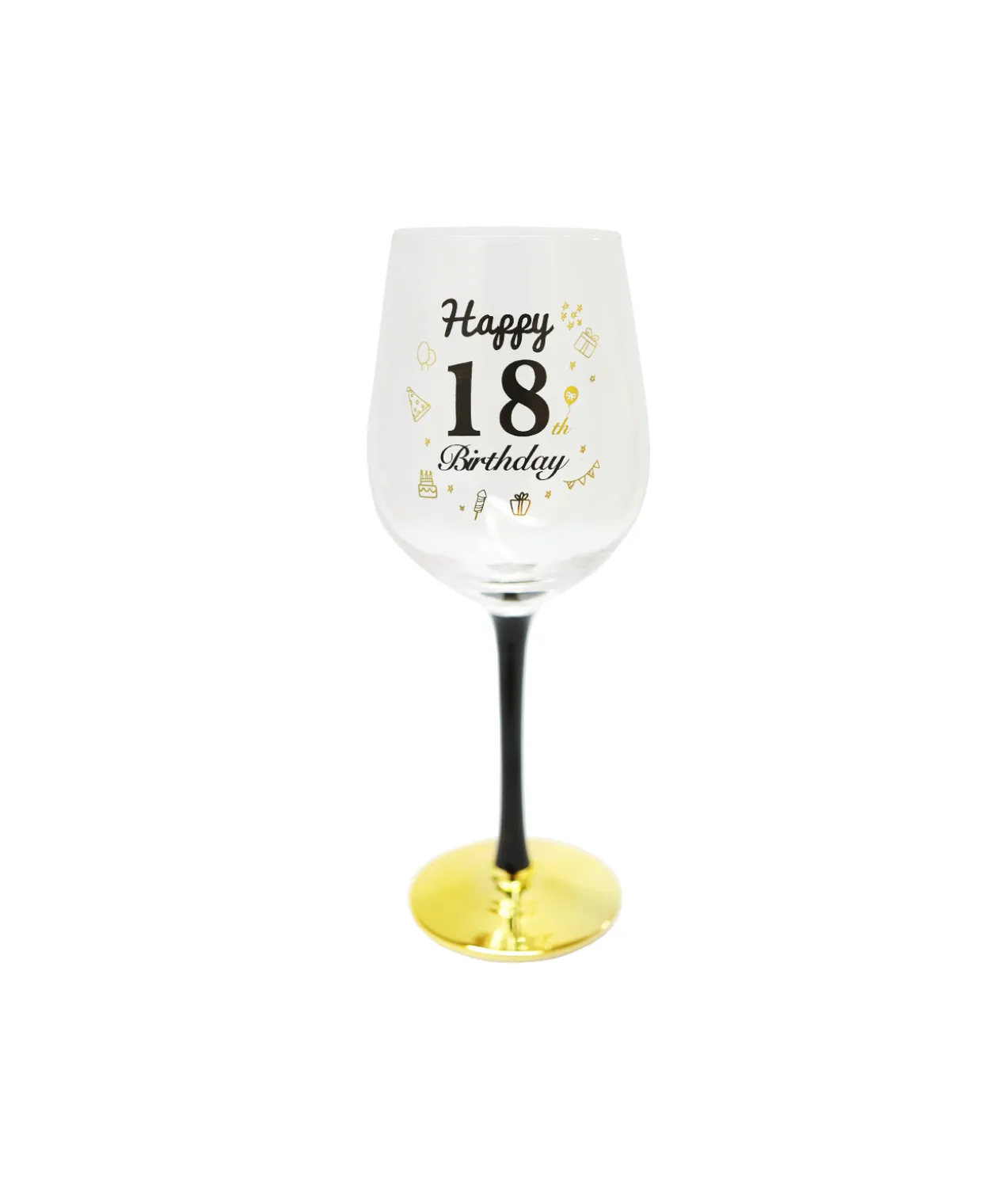 Happy 18 Birthday Wine Glass