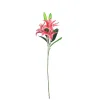 3 Head Hot Pink Lily Stem 82cm