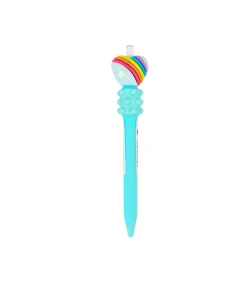 Heart Press Type Ballpoint Pen 15cm Assorted Colours