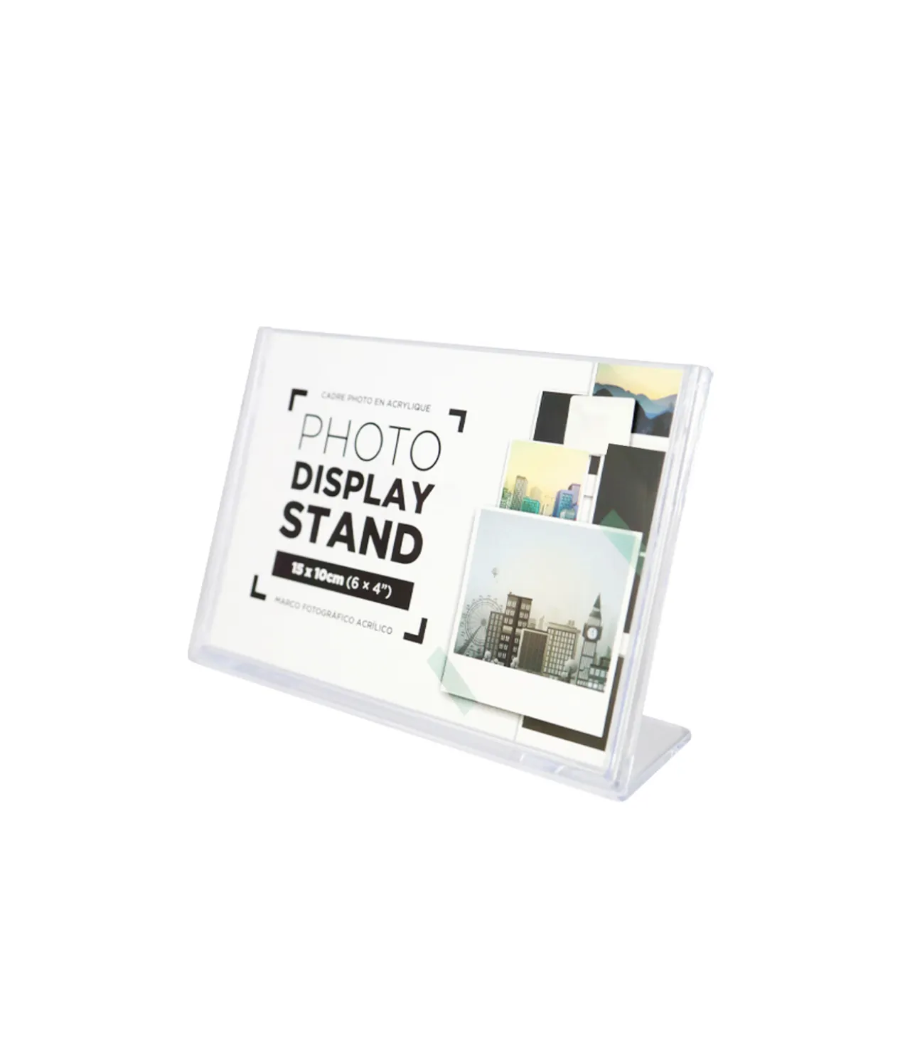 Horizontal Plastic Photo Display Stand 15x10cm