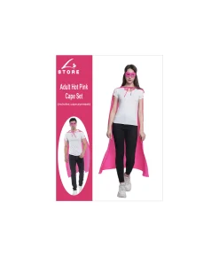 Hot Pink Adults Cape & Mask Set