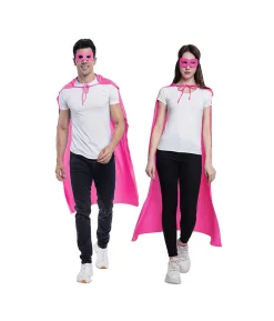 Hot Pink Adults Cape & Mask Set