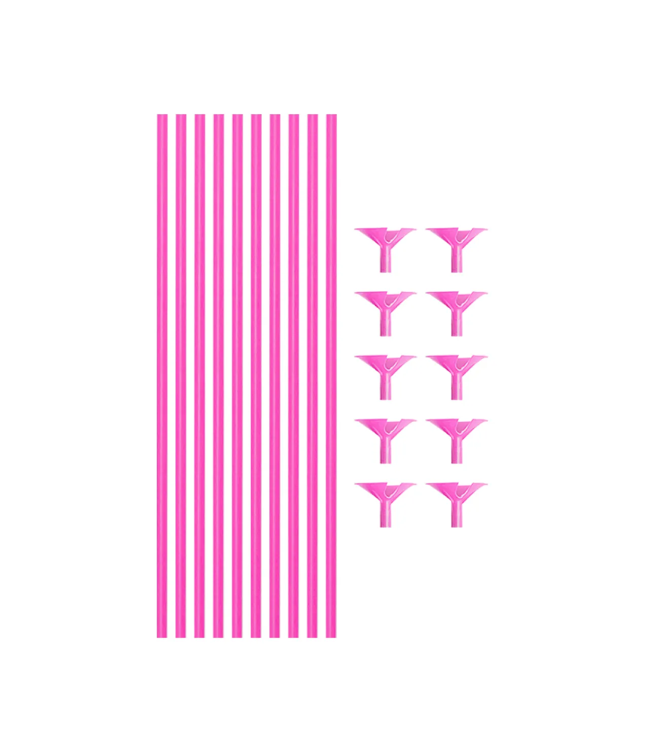 Hot Pink Balloon Stick & Cup Set 12pk