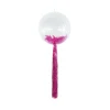 Hot Pink Bubble Balloon With Feathers & Fringe