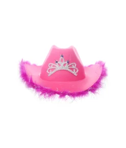 Hot Pink Cowboy Hat With Feathers