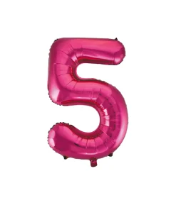 Hot Pink Foil Number Balloon 5