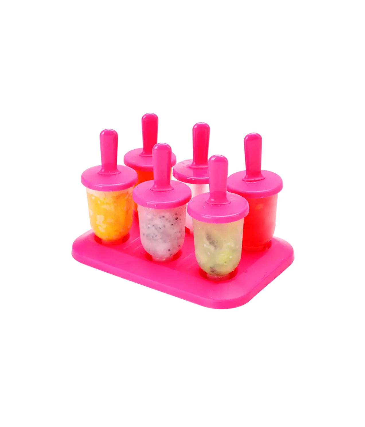 Hot Pink Jelly Shape Popsicle Maker 6pk