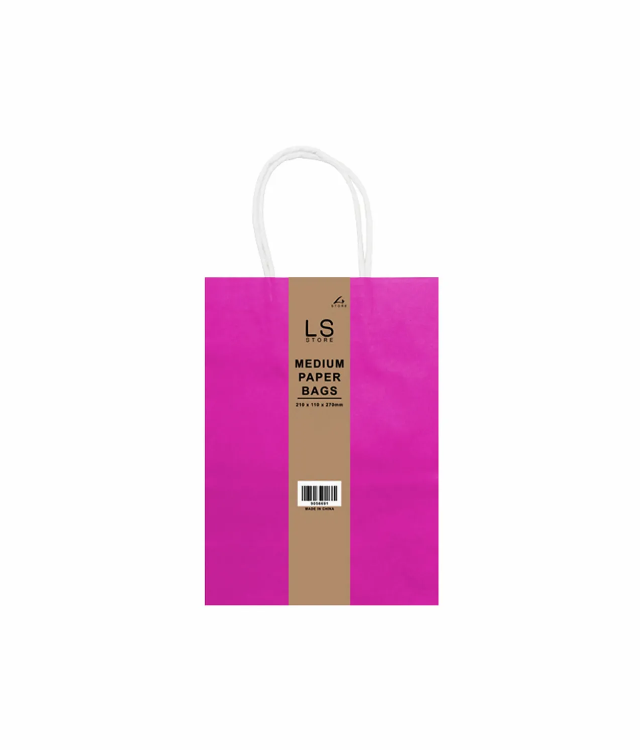 Hot Pink Medium Paper Bag 3pcs