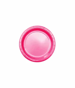 Hot Pink Paper Plates 20x7in