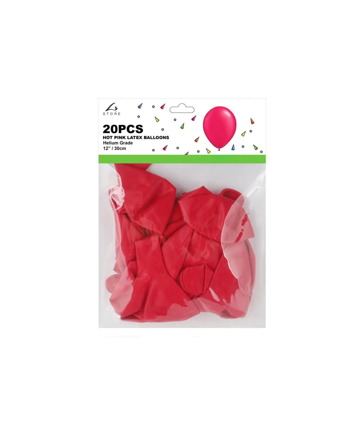 Hot Pink Plain Latex Balloons 12inch 20pk