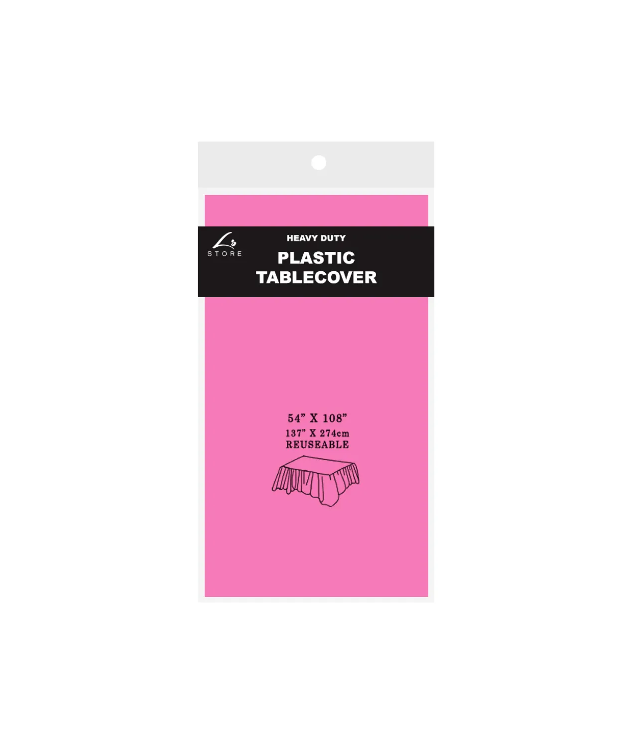 Hot Pink Plastic Tablecover 137x274cm