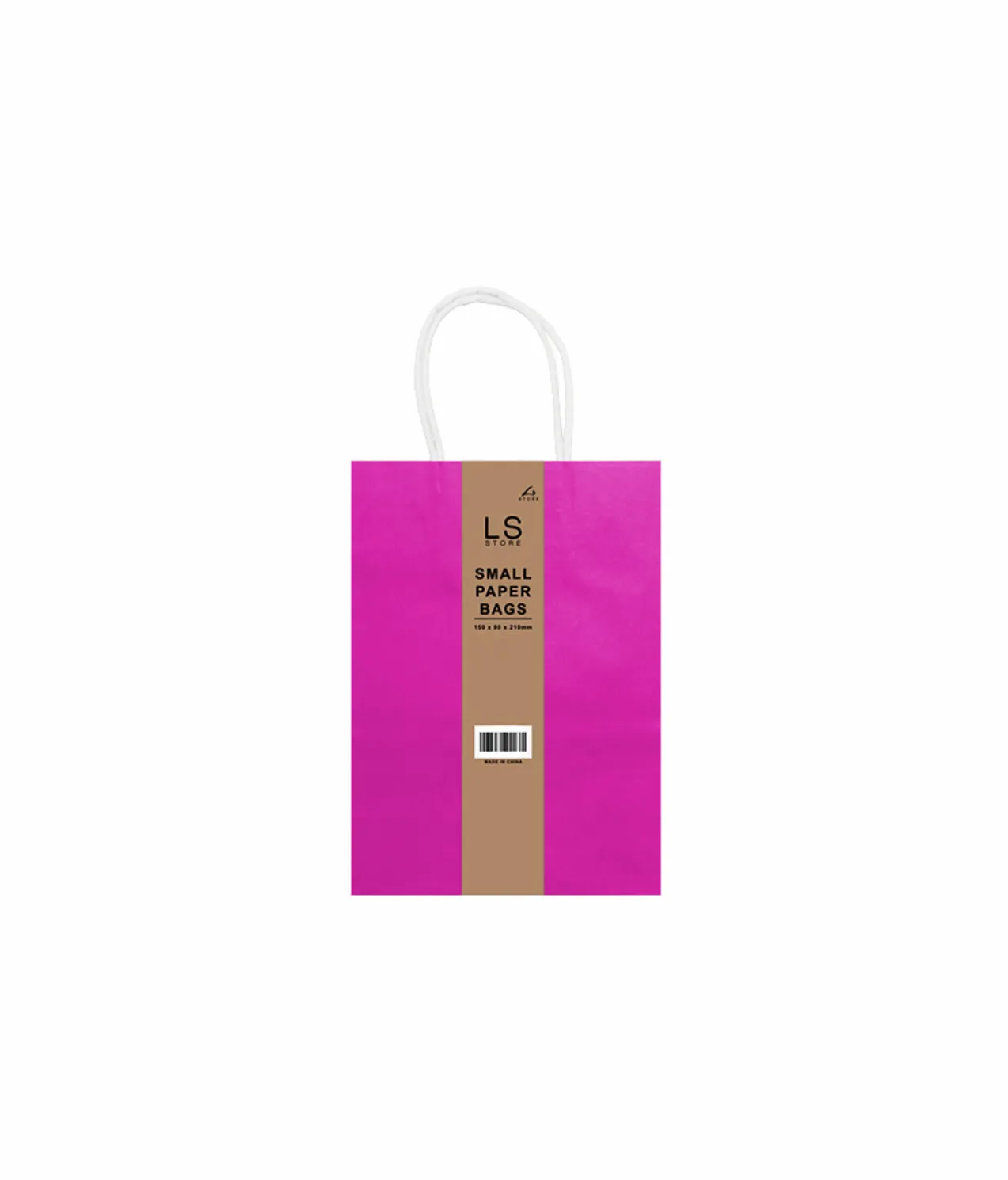 Hot Pink Small Paper Bag 4pcs