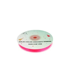 Hot Pink Solid Colour Organza Ribbon 1cm