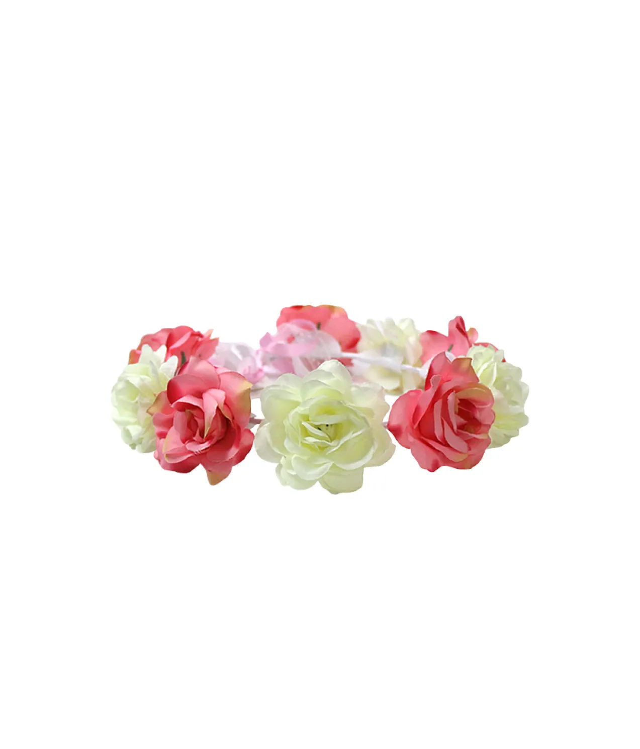 Hot Pink & White Rose Flower Crown