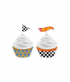 Hot Wheels Cupcake Cases & Pick Set 24pc