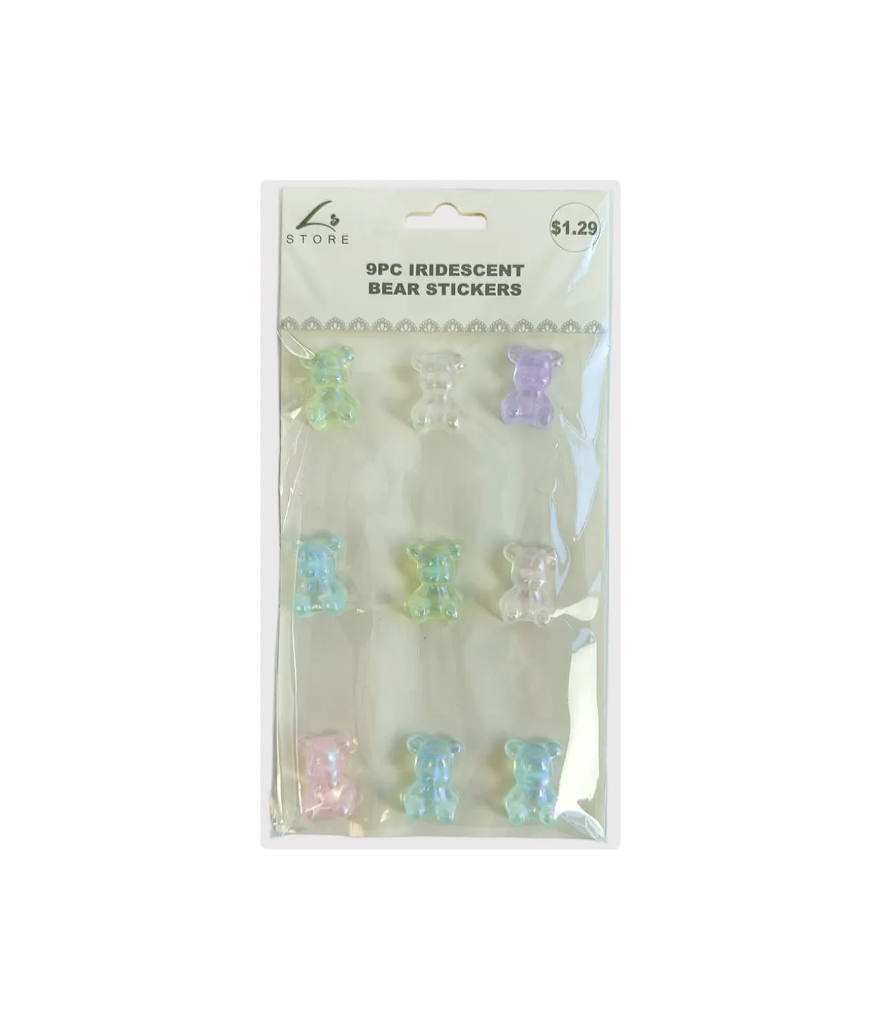 Iridescent Bear stickers 9pc