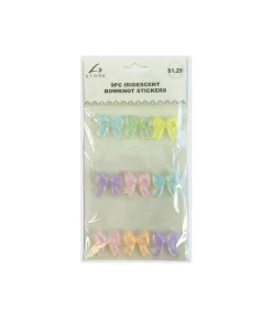 Iridescent Bowknot stickers 9pc