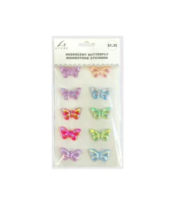 Iridescent Butterfly Rhinestone Stickers