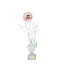 Iridescent Happy Birthday Table Centerpiece