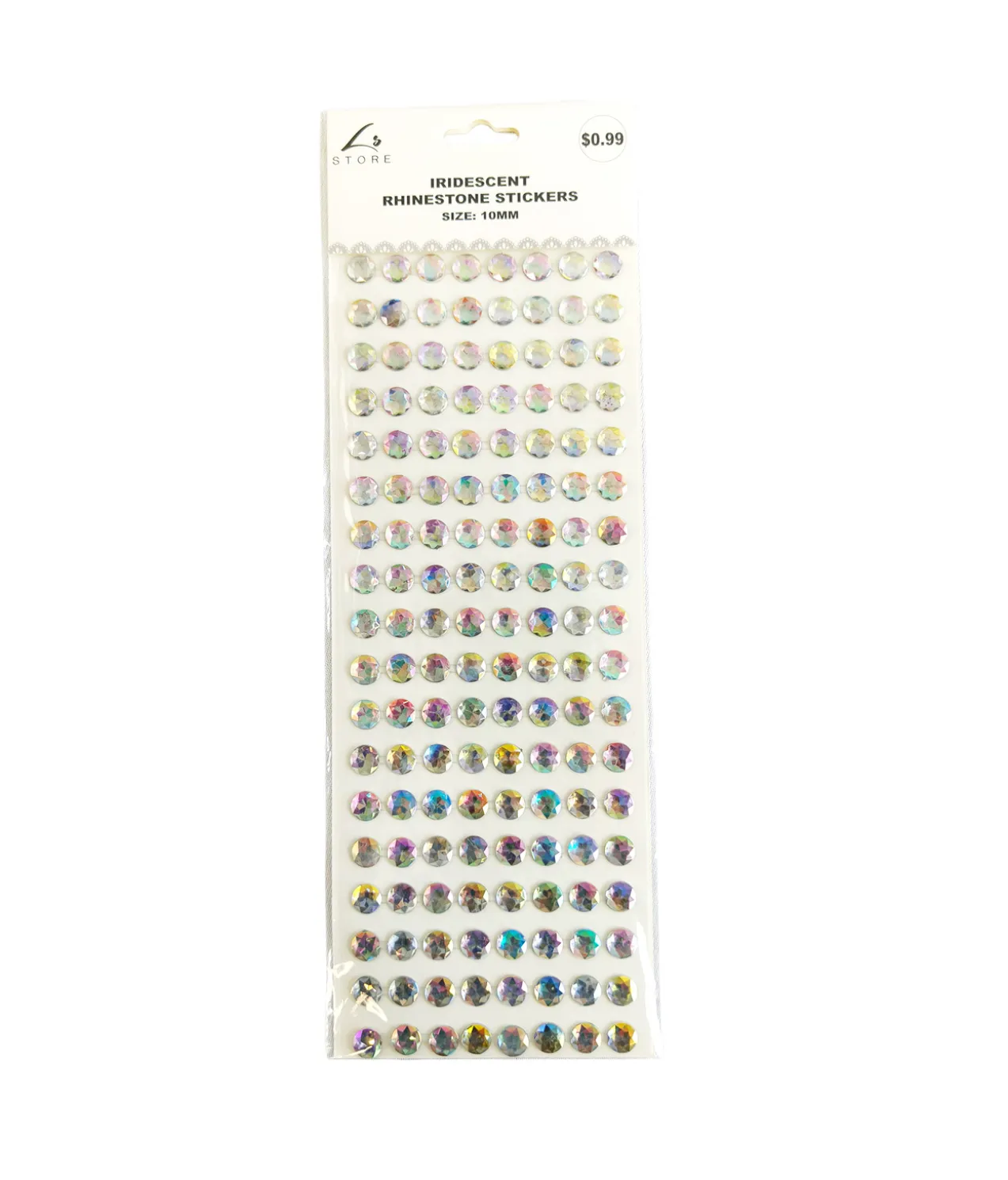 Iridescent Rhinestone Stickers 10mm