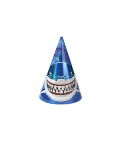 Iridescent Shark Paper Hats 12pk