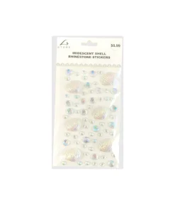 Iridescent Shell Rhinestone Stickers 19.5x10cm