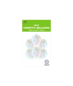 Iridescent Star Confetti Balloon 12inch 6pk