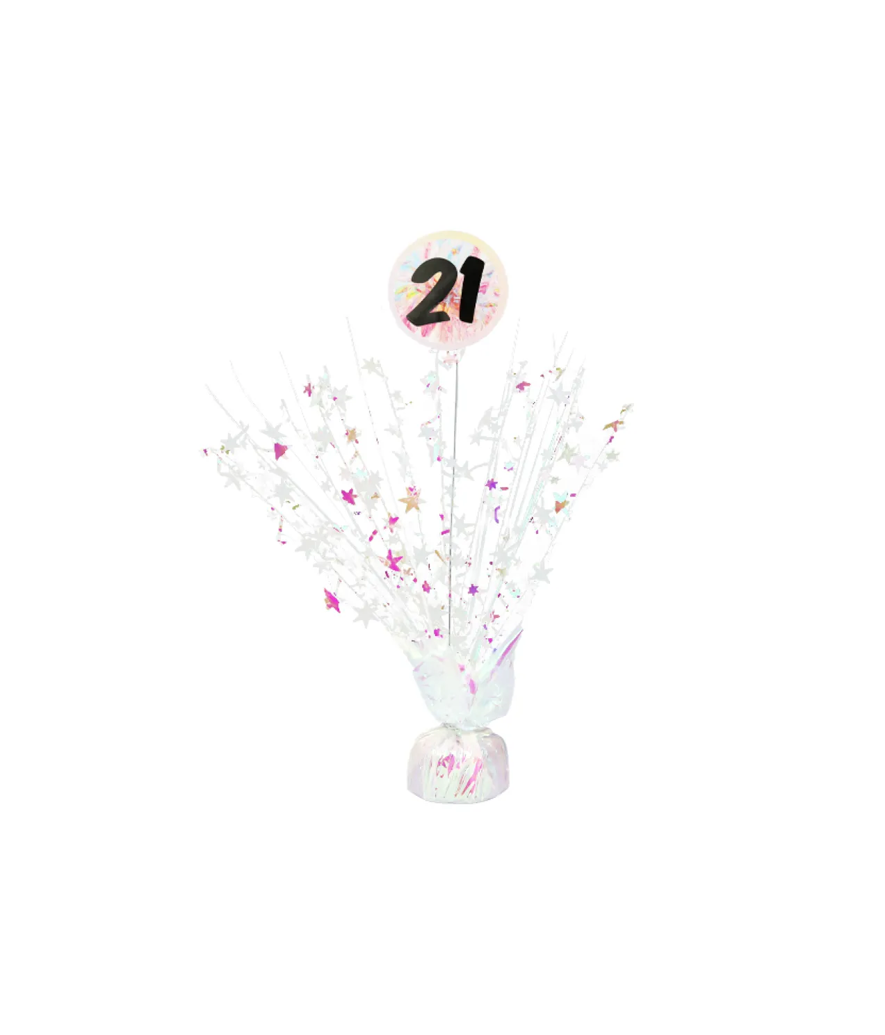 Iridescent 21st Birthday Table Centerpiece