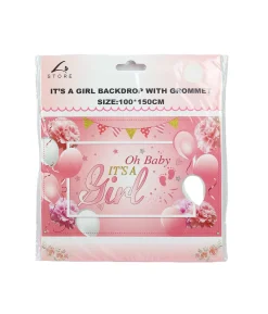 It’s a girl Backdrop with Grommet 100x150cm