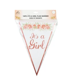 It’s a girl Hot Stamping Flag Banner 19X28cm 12pc