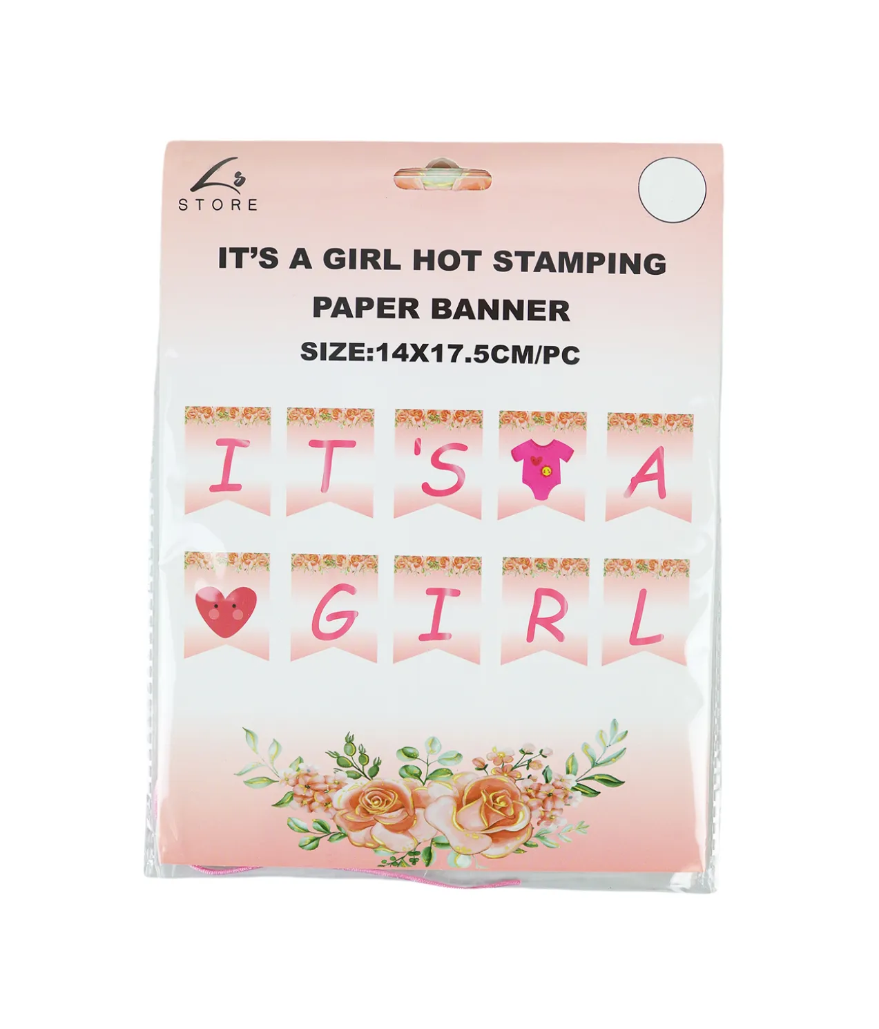 It’s a girl Hot Stamping Paper Banner 14×17.5cm