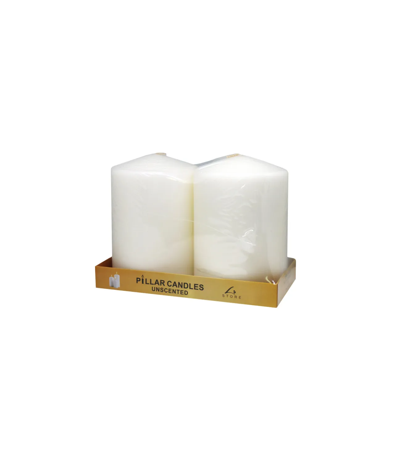 Ivory Pillar Candle 2pc 900g